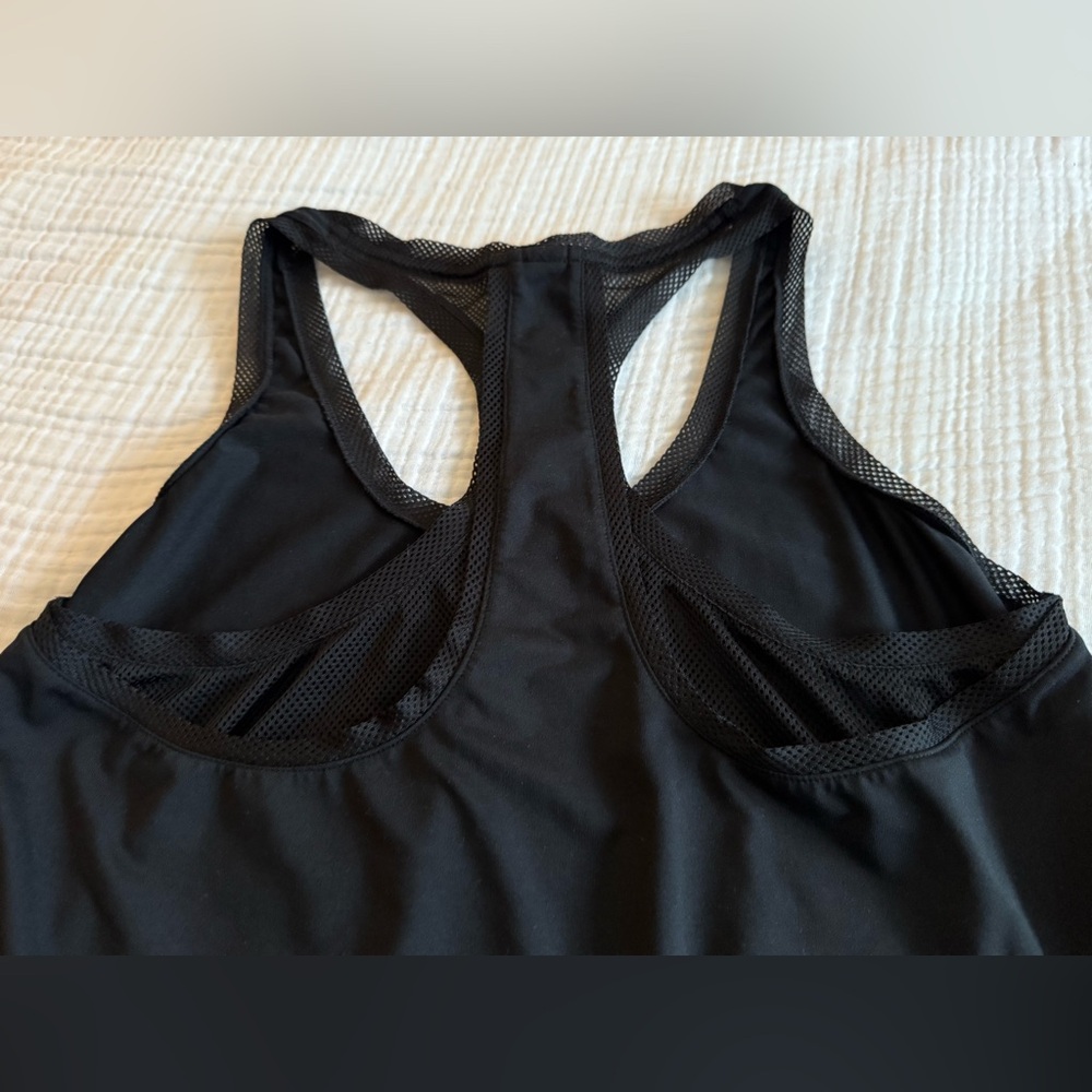 Fabletics Black Mesh lined Racerback Tank Top - Picture 4 of 5